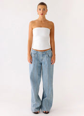 Adrienna Strapless Top - White