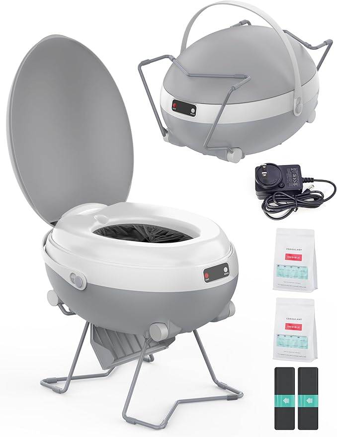All-In-One Rechargeable Portable Waterless Dry-Flush Toilet