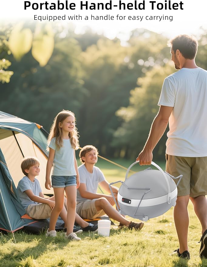 All-In-One Rechargeable Portable Waterless Dry-Flush Toilet